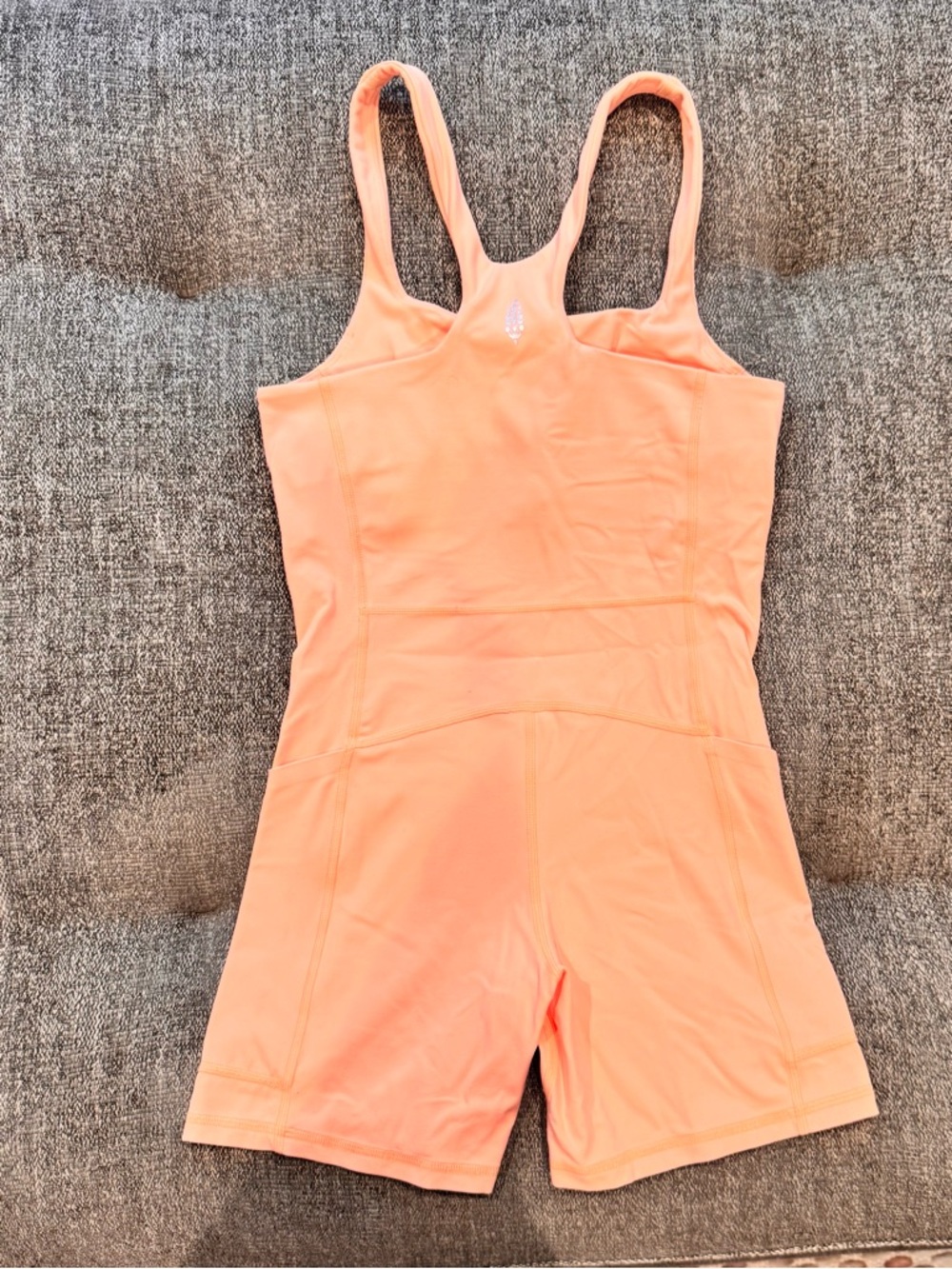 Free People Peach Sleeveless Athletic Romper Jumpsuit XS